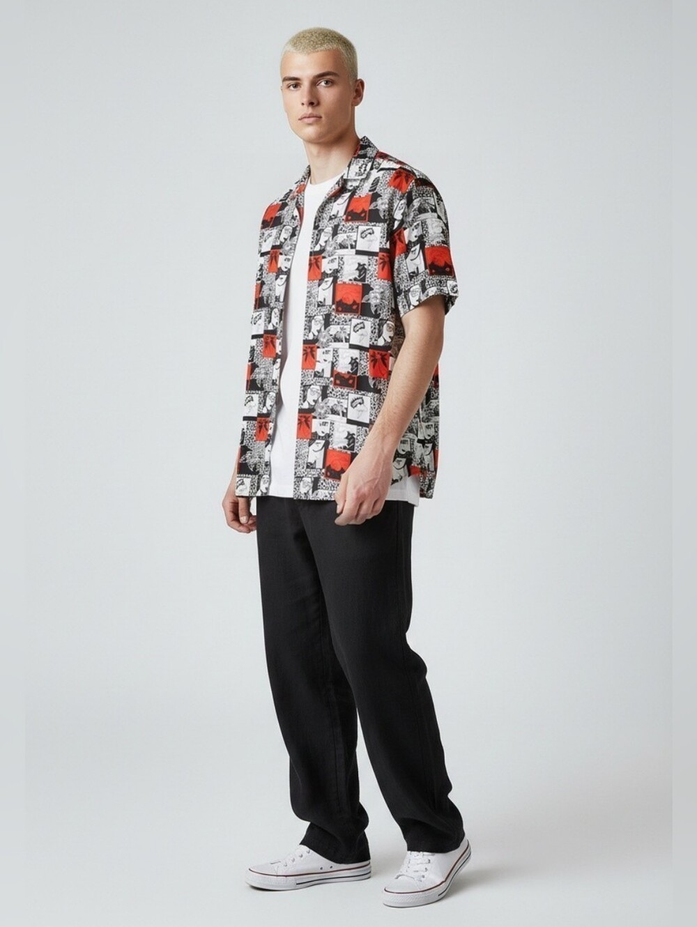 Men's INC. International Concepts Shirt Graphic Button-Up Comic Print Size M